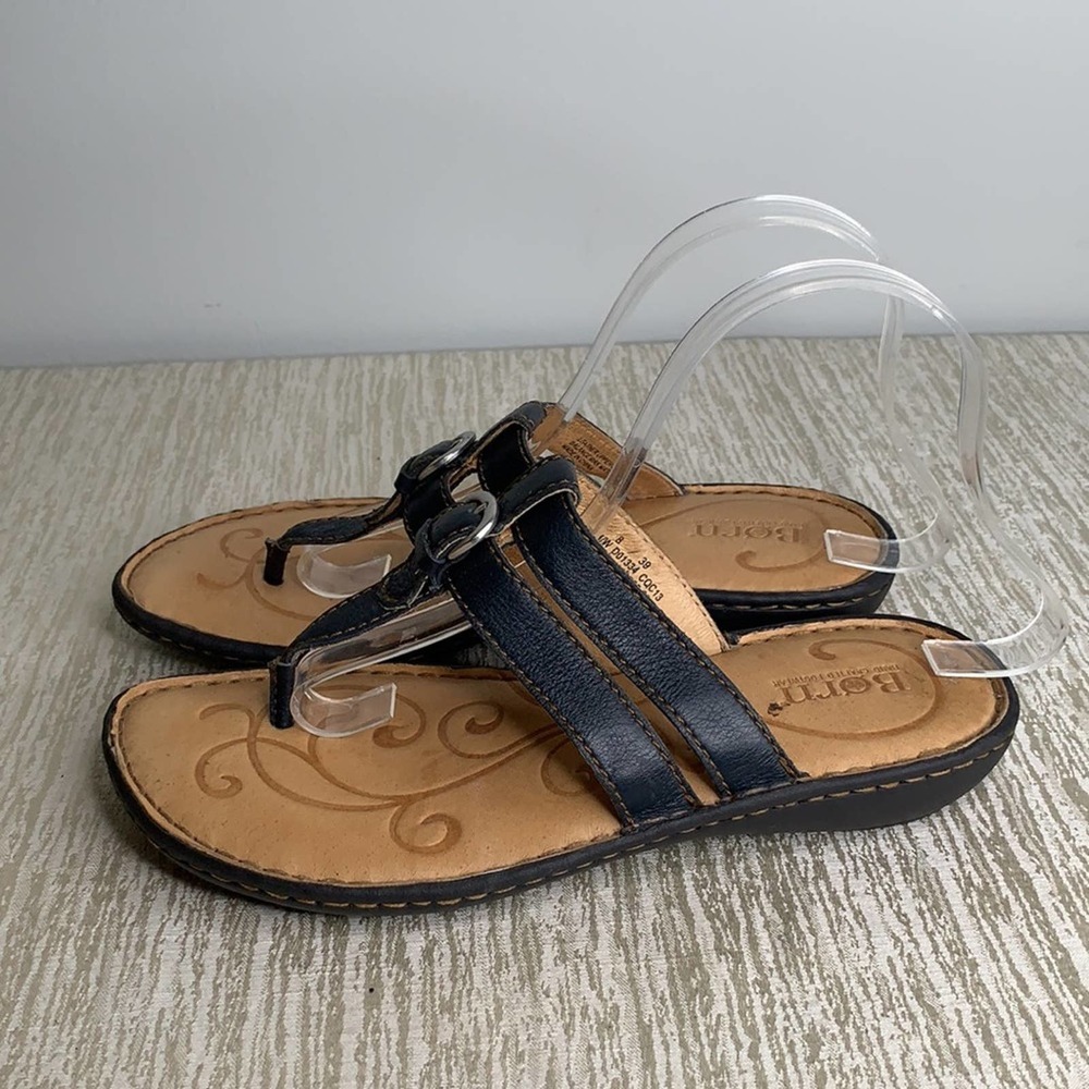 BORN BLACK BROWN LEATHER SANDALS SIZE 8 - Picture 5 of 8